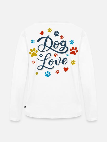 Hundeliebe Drehbuch - Frauen Premium Bio Langarmshirt - Weiß