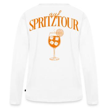 On a joyride Motif Aperitif - Women's Premium Organic Long Sleeve Shirt - white - Back - Julia (174cm)