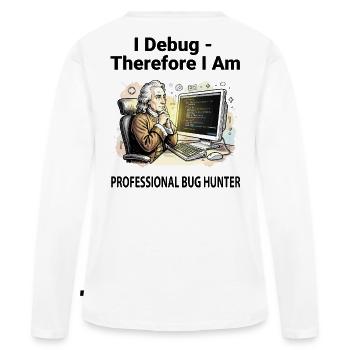 Retro Scholar sur Coding Console - fond clair - T-shirt manches longues Premium bio Femme - blanc - Dos - Julia (174cm)