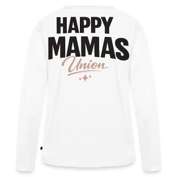 Happy Mamas Union lettering for strong moms - Women's Premium Organic Long Sleeve Shirt - white - Back - Julia (174cm)