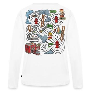 Rescue Maze Fire Scene - Women's Premium Organic Long Sleeve Shirt - white - Back - Julia (174cm)