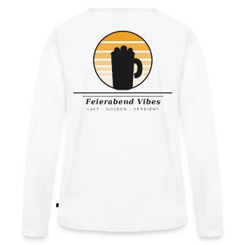 Feierabend Vibes Retro Sunset - T-shirt manches longues Premium bio Femme - blanc - Dos - Julia (174cm)