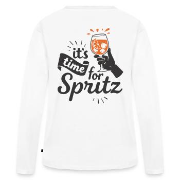 Spritz Cocktail Design – Logo Illustration - T-shirt manches longues Premium bio Femme - blanc - Dos - Julia (174cm)