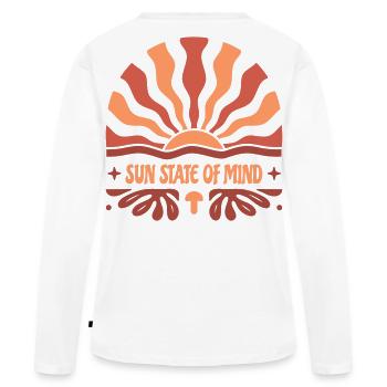 Un état d’esprit solaire : un été inspiré de la nature - T-shirt manches longues Premium bio Femme - blanc - Dos - Julia (174cm)
