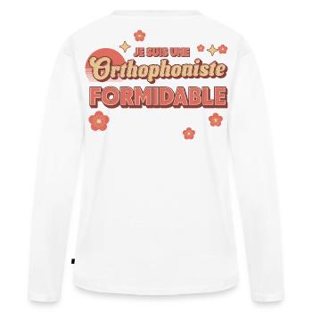 Orthophoniste Formidable - T-shirt manches longues Premium bio Femme - blanc - Dos - Julia (174cm)