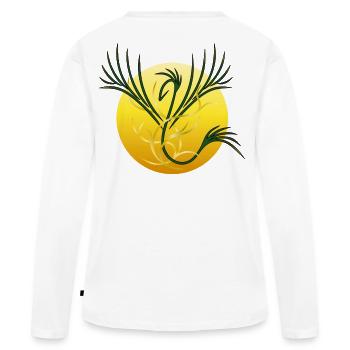 Phénix Solaire - La Renaissance de la Lumière - T-shirt manches longues Premium bio Femme - blanc - Dos - Julia (174cm)