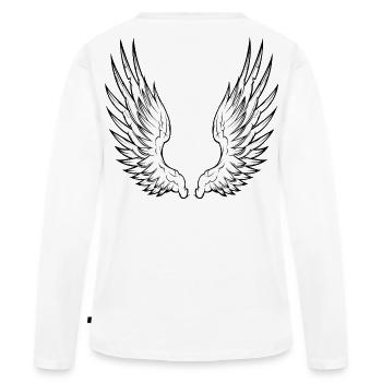 angel wings - T-shirt manches longues Premium bio Femme - blanc - Dos - Julia (174cm)