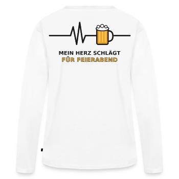 Bière Heartbeat Après le travail - T-shirt manches longues Premium bio Femme - blanc - Dos - Julia (174cm)