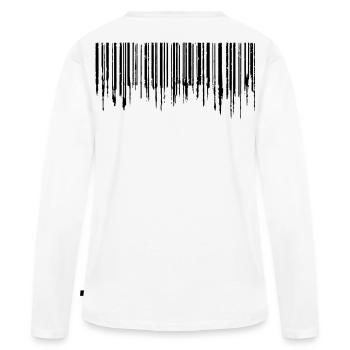 Code-barres - Noir - T-shirt manches longues Premium bio Femme - blanc - Dos - Julia (174cm)