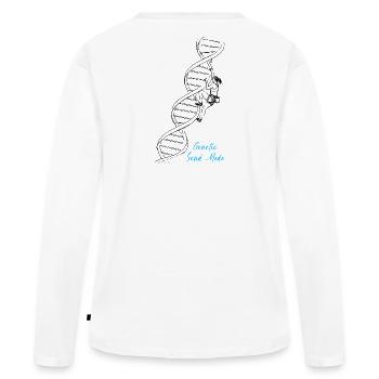 Climbing in DNA Genetics Biology Studies - Women's Premium Organic Long Sleeve Shirt - white - Back - Julia (174cm)