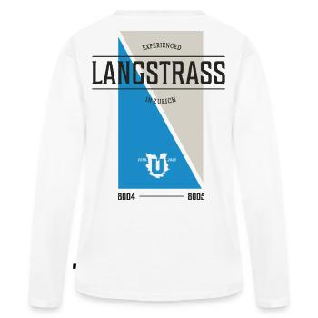Zurich Langstrass Edition - T-shirt manches longues Premium bio Femme - blanc - Dos - Julia (174cm)