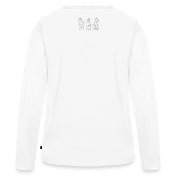 Frauen Line Art schwarz - Frauen Premium Bio Langarmshirt - Weiß - Hinten - Julia (174cm)