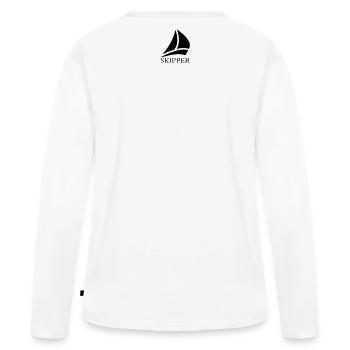 Logo de voilier Skipper - T-shirt manches longues Premium bio Femme - blanc - Dos - Julia (174cm)
