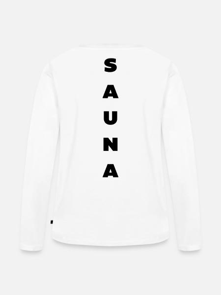 Sauna - Frauen Premium Bio Langarmshirt - Weiß