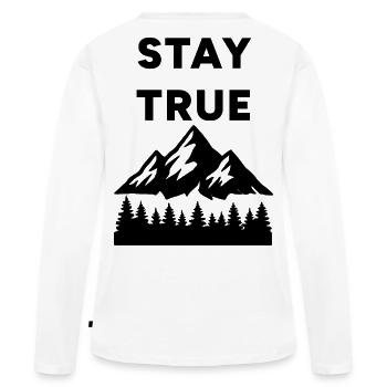 Restez fidèle - Spike - T-shirt manches longues Premium bio Femme - blanc - Dos - Julia (174cm)