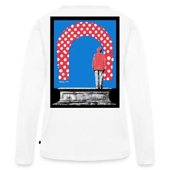 Réalité - T-shirt manches longues Premium bio Femme - blanc - Dos - Julia (174cm)