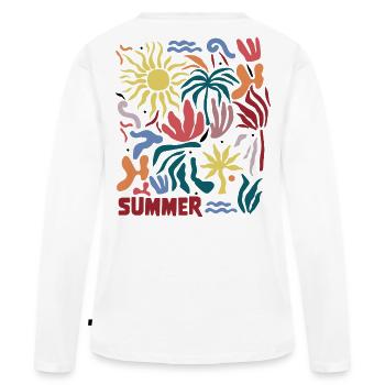 Summer tropical - Women's Premium Organic Long Sleeve Shirt - white - Back - Julia (174cm)