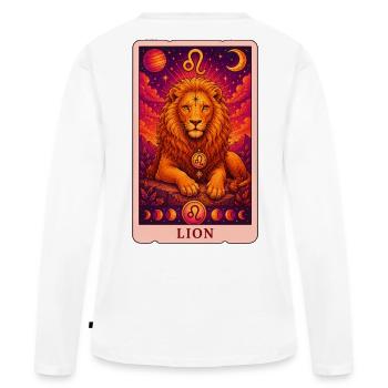 Tarot Lion - T-shirt manches longues Premium bio Femme - blanc - Dos - Julia (174cm)