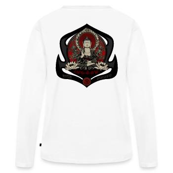 Siddharta Gautama Bouddha - T-shirt manches longues Premium bio Femme - blanc - Dos - Julia (174cm)