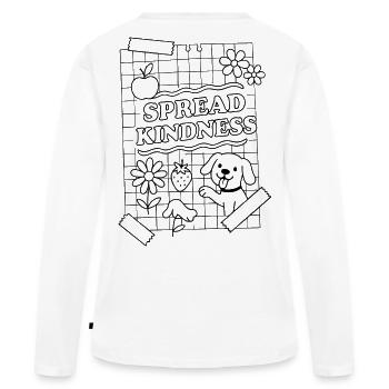 Spread Kindness - Frauen Premium Bio Langarmshirt - Weiß - Hinten - Julia (174cm)