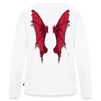 Demon wings - Women's Premium Organic Long Sleeve Shirt - white - Back - Julia (174cm)