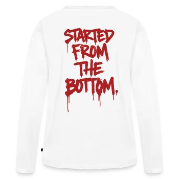 Started From Below Graffiti - Women's Premium Organic Long Sleeve Shirt - white - Back - Julia (174cm)