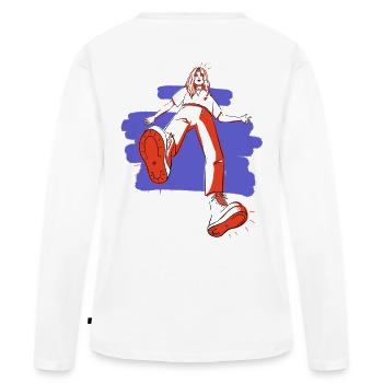 Badass girl - T-shirt manches longues Premium bio Femme - blanc - Dos - Julia (174cm)