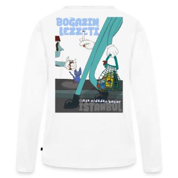 Istanbul Le gout de l'amour - T-shirt manches longues Premium bio Femme - blanc - Dos - Julia (174cm)