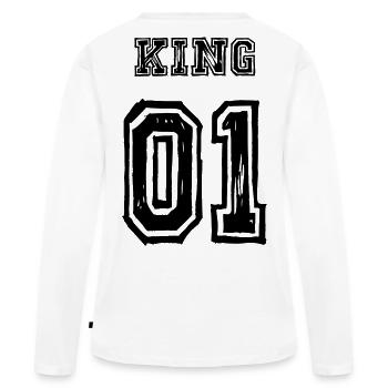 Partenaire King Queen look Love - T-shirt manches longues Premium bio Femme - blanc - Dos - Julia (174cm)