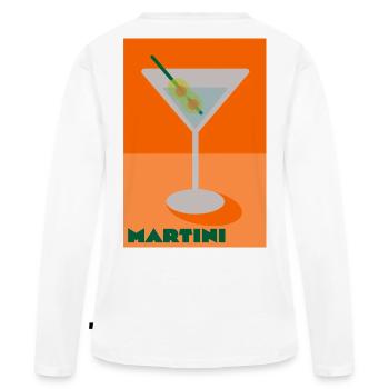 Imprimé Martini - T-shirt manches longues Premium bio Femme - blanc - Dos - Julia (174cm)