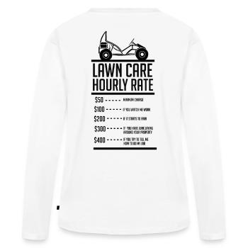 Salaire horaire tondeuse à gazon - T-shirt manches longues Premium bio Femme - blanc - Dos - Julia (174cm)