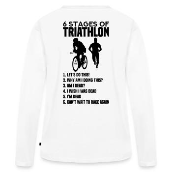 Triathlon - T-shirt manches longues Premium bio Femme - blanc - Dos - Julia (174cm)