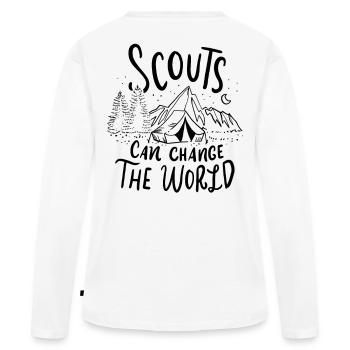 scout - T-shirt manches longues Premium bio Femme - blanc - Dos - Julia (174cm)