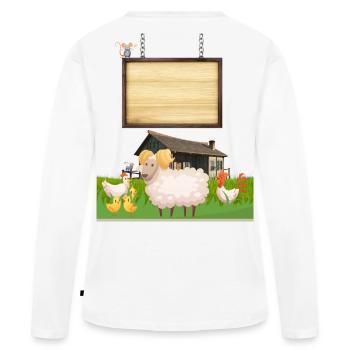 Pasture Pals Panneau de ferme rustique - T-shirt manches longues Premium bio Femme - blanc - Dos - Julia (174cm)