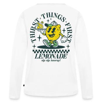 La soif d’abord - Limonade - T-shirt manches longues Premium bio Femme - blanc - Dos - Julia (174cm)