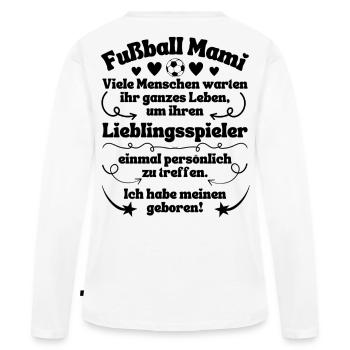 Football Le joueur préféré de maman est né - T-shirt manches longues Premium bio Femme - blanc - Dos - Julia (174cm)