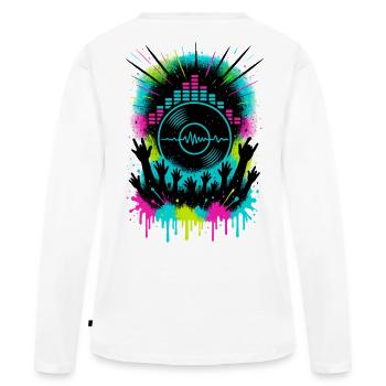 Festival de musique Audience Equalizer Vinyle Wave - T-shirt manches longues Premium bio Femme - blanc - Dos - Julia (174cm)