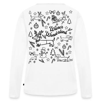 Wiener Wonderland Script - Frauen Premium Bio Langarmshirt - Weiß - Hinten - Julia (174cm)