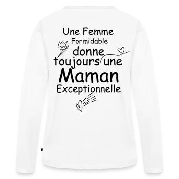 Eine großartige Frau schenkt immer einer Mutter - Frauen Premium Bio Langarmshirt - Weiß - Hinten - Julia (174cm)