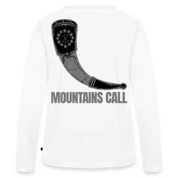 Mountain Call Horn – Héritage du Caucase - T-shirt manches longues Premium bio Femme - blanc - Dos - Julia (174cm)