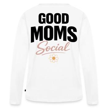 Good Moms Social Flower Statement for Moms - Women's Premium Organic Long Sleeve Shirt - white - Back - Julia (174cm)