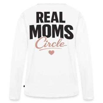 Real Moms Circle Typography for Strong Moms - Women's Premium Organic Long Sleeve Shirt - white - Back - Julia (174cm)