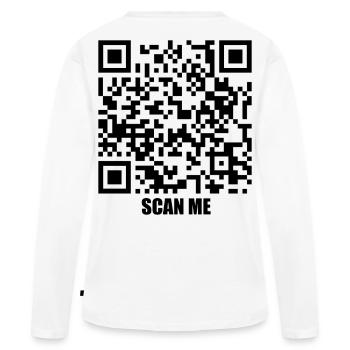 Message de citation – Embrasse-moi - T-shirt manches longues Premium bio Femme - blanc - Dos - Julia (174cm)