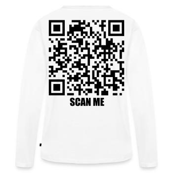 Message de citation – Trois secondes - T-shirt manches longues Premium bio Femme - blanc - Dos - Julia (174cm)