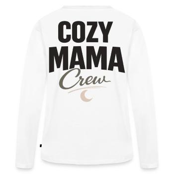 Style Mama Crew Cosy Mama - T-shirt manches longues Premium bio Femme - blanc - Dos - Julia (174cm)