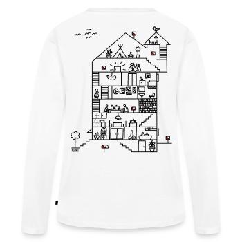 Orientation [08] [Orientation] [PX] - T-shirt manches longues Premium bio Femme - blanc - Dos - Julia (174cm)