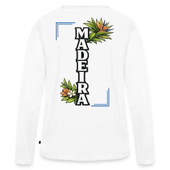 Madeira Blumeninsel Tropische Reiseliebe - Frauen Premium Bio Langarmshirt - Weiß - Hinten - Julia (174cm)