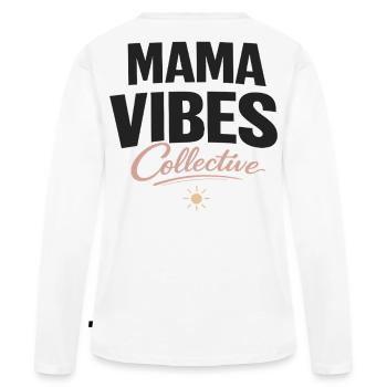 Déclaration de Mama Vibes Collective Modern Mom - T-shirt manches longues Premium bio Femme - blanc - Dos - Julia (174cm)