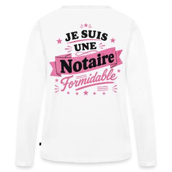 Ich bin ein großartiger Notar – Métier-Geschenk - Frauen Premium Bio Langarmshirt - Weiß - Hinten - Julia (174cm)