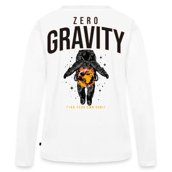 Zero Gravity Astronaut Erde Weltraum - Frauen Premium Bio Langarmshirt - Weiß - Hinten - Julia (174cm)